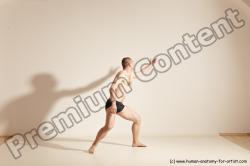 Underwear Gymnastic poses Man White Slim Bald Dancing Dynamic poses Academic